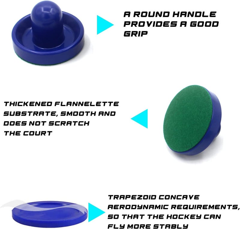Inscool Air Hockey Pushers and Pucks - Air Hockey Paddles and Goal Handles Replacement Accessories for Game Tables (4 Pushers, 8 Pucks) - Image 3